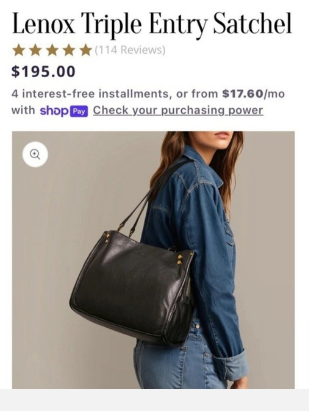 American Leather Lenox Triple Entry Satchel Black Leather Crossbody Tote Bag